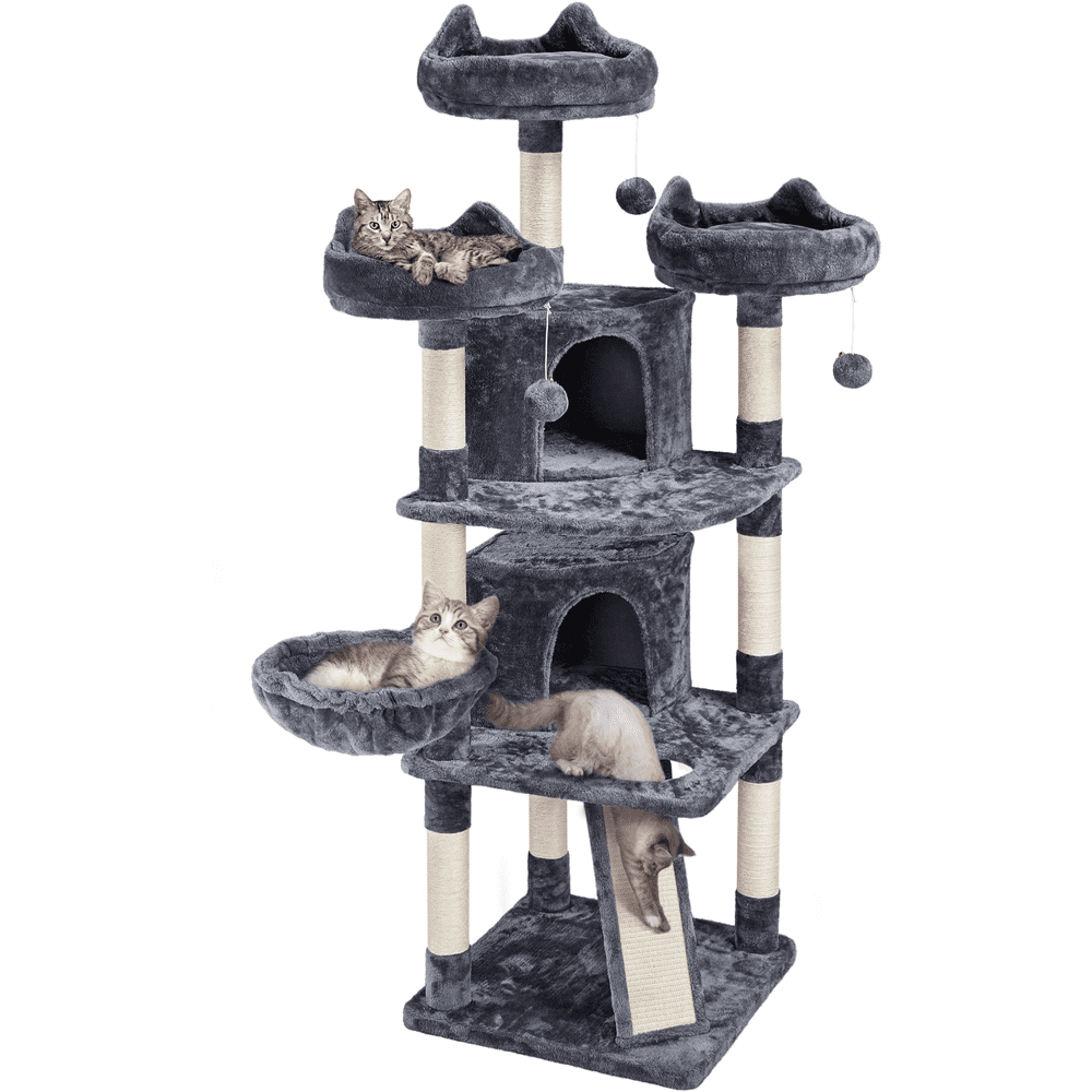 PAWZ Road 69 Cat Tree Large Cat Tower Multi Level Cat Scratching Post Tower Gray Walmart