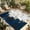 Blue, variant on Black White Outdoor Rug for Patio/Deck/Porch, Non-Slip Large Area Rug 6 x 9 Ft, Abstract Graffiti Paint Country Retro Tribal Indoor Outdoor Rugs Washable Area Rugs, Camping Rug Carpet Runner