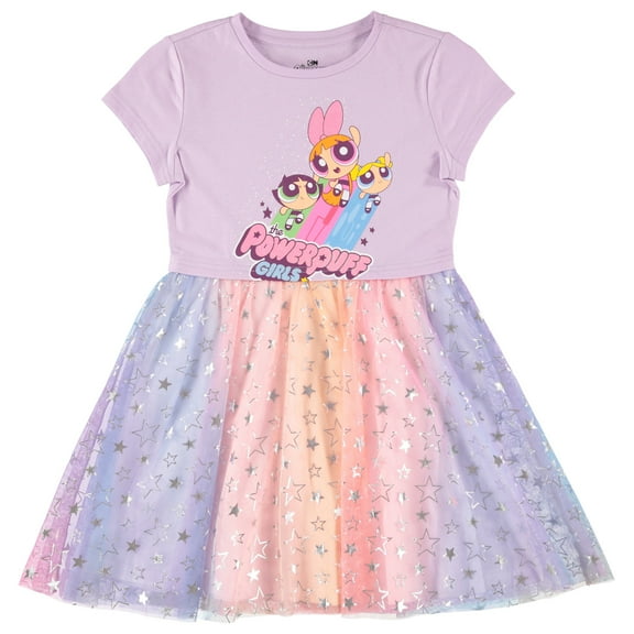 Powerpuff Girls Dress with Tulle Skirt- Powerpuff Tutu Dress -Lilac 14/16