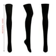 thumbnail image 4 of WoenderWiz Women Thigh High Socks Cotton Cable Knit Over the Knee Boot Stockings Long Warm leg Warmers Black, 4 of 4
