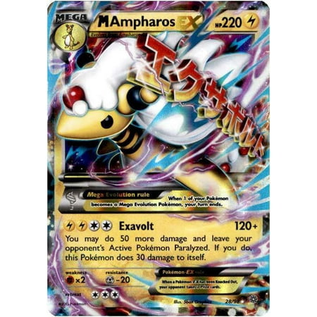 Pokemon XY Ancient Origins Ultra Rare M Ampharos EX #28