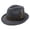 Grey, variant on Short Brim Fedora Hats for Men & Women Felt Dress Panama Trilby Hats with Feathers Band BK2 M