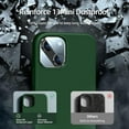 thumbnail image 4 of [5 in 1 for iPhone 13 Mini Case, with 2 Pack Screen Protector + 2 Pack Camera Lens Protector, Liquid Silicone Ultra Slim Shockproof Protective Phone Case 5.4 inch (Alpine Green), 4 of 13
