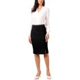 thumbnail image 2 of INSPIRE CHIC Pencil Skirt for Women Knee Length High Waisted Elegant Office Work Midi Skirts with Belt S Black, 2 of 6