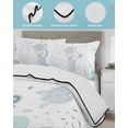 thumbnail image 4 of Quilts Twin XL Size, Coastal Soft Comforter Bedding Set for Bed, Turquoise Blue Turtle Starfish Coral Jellyfish Lightweight Quilted Bedspread with Pillow Cover(2 Pieces) for All Season, 68x98 Inch, 4 of 6