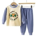 thumbnail image 4 of ORT Toddler Baby Boy Fall Clothes Waffle Contrast Color Sweatshirt Pants Sets Infant Winter Outfits 6 12 18 24 Months(Blue,6-12 M), 4 of 4