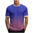 thumbnail image 1 of T-shirts Fins pour Hommes, Mode Dégradée, Manches Courtes, Col Rond, Basiques, Confortables et Respirants pour Usage Quotidien, 1 of 5