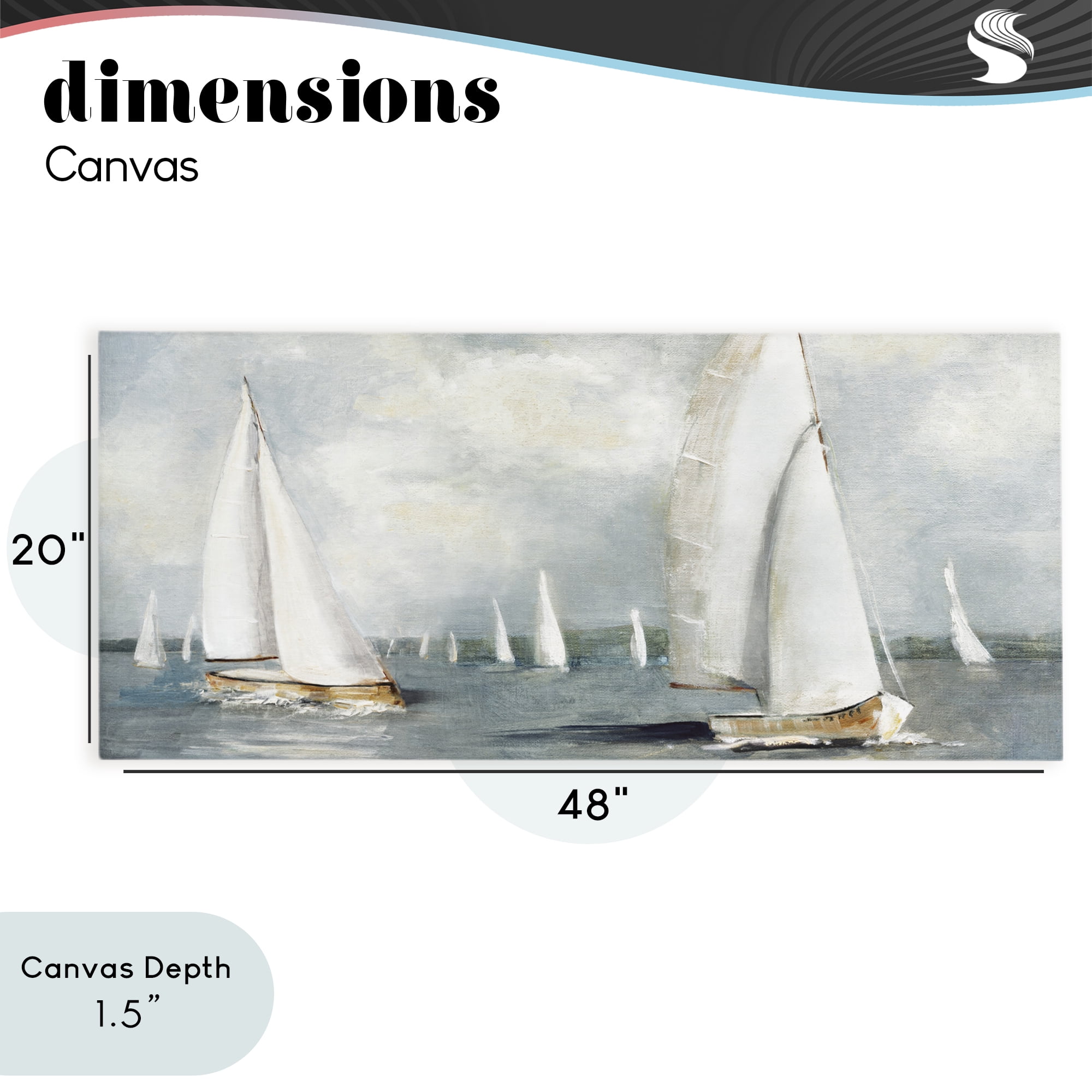 Stupell Industries Windy Sailboat Fleet Canvas Wall Art, design by Sally Swatland