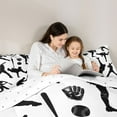 thumbnail image 5 of jejeloiu Baseball Gamer Game Full Size Comforter Sets,Boys Ball Sports Bedding Comforter Set,White Black Bedding Sets For Boys Teens,Super Cozy Room Decor Reversible,3pcs, 5 of 8