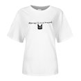 thumbnail image 4 of Women Short Sleeved Shirt Ladies Wear Knit T-Shirt Loose Large Short Sleeved Casual Tees, 4 of 4