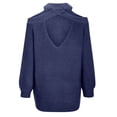 thumbnail image 6 of XFLWAM Womens Cold Shoulder Knit Sweaters Long Sleeve Crewneck Backless Jumper Tops Blue S, 6 of 7