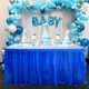 thumbnail image 2 of Falda de mesa de plástico desechable, PEVA Rectangular de Mantel, impermeable, azul, decoración para fiesta de boda, Baby Shower, 2 of 5