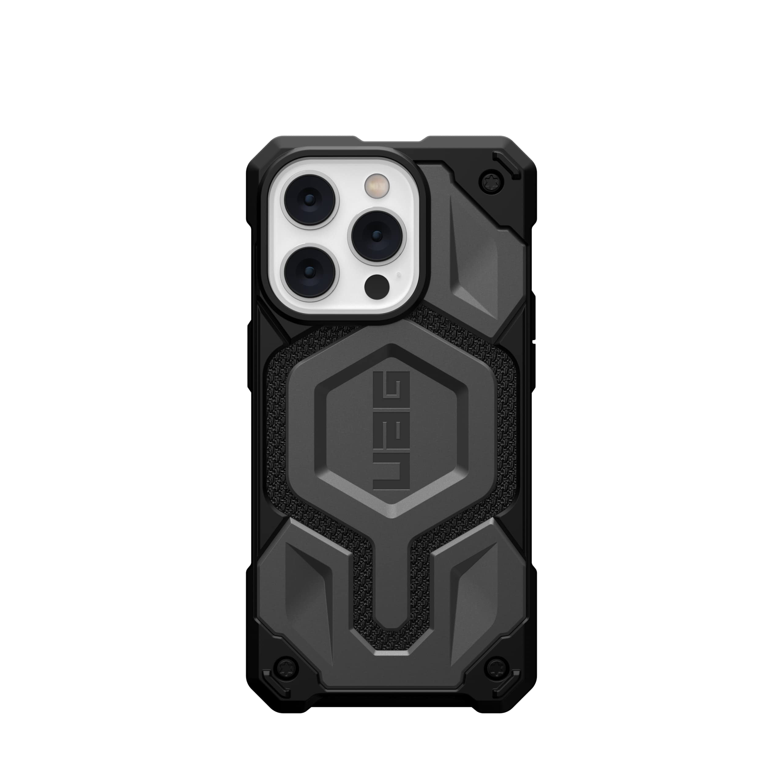 UAG iPhone 14 Pro Case Kevlar Silver 6.1" Monarch Pro Built-in Magnet Compatible with MagSafe Charging Rugged Shockproof Dropproof Premium Protective Cover