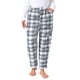 thumbnail image 1 of Pantalones de pijama de felpa suave y esponjosa para mujer Inspire Chic, con cuadros, cálidos para invierno, con bolsillos, color gris, 1 of 6