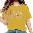 thumbnail image 2 of Fankiway T-Shirt Décontracté à Manches Courtes pour Femme avec Imprimé du Nouvel An, Col Rond, Haut à Manches Courtes, Haut/chemise à Manches Courtes à Col Rond, Ensemble de Vêtements pour Femmes, Tenues pour Femmes, Ensemble 2 Pcs, 2 of 7