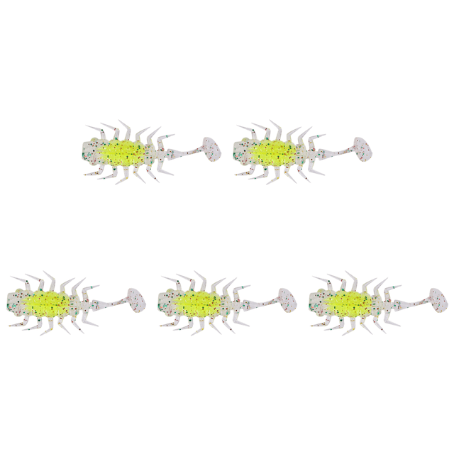 Señuelo Suave para Pesca Con Flotador Cebo Cola en T Paleta Pequeña 5cm Lubina () Amarillo