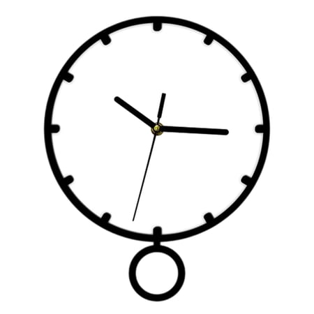 deevoka Wall Clock with Pendulum Decorative Clock Stylish Round Wall Ornament for Dining White