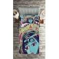 thumbnail image 2 of Ambesonne Abstract Art Quilted Coverlet 2 Pcs, Avatar Woman Cat, Twin Size, Multicolor, 2 of 2