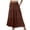 Brown, variant on Women's A-Line Maxi Skirt with Pockets, Solid Color High Waist Drawstring Casual Skirt, Loose Long Skirt for Daily Wear and Travel,Army Green,L