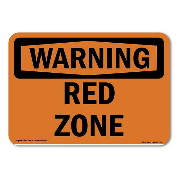 OSHA WARNING Sign - Red Zone | Decal | Protect Your Business, Construction Site, Warehouse & Shop Area | Made in the USA