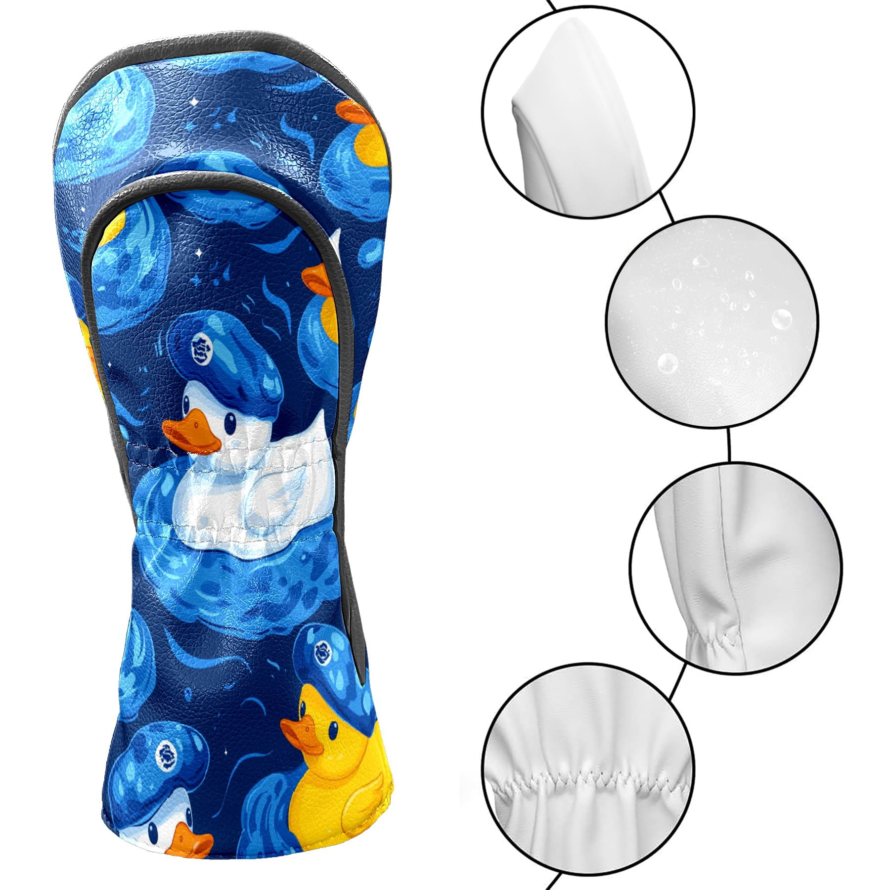 Golf Club Covers PU Leather Waterproof Head Covers for Fairway Woods Hybrids Rubber Duck