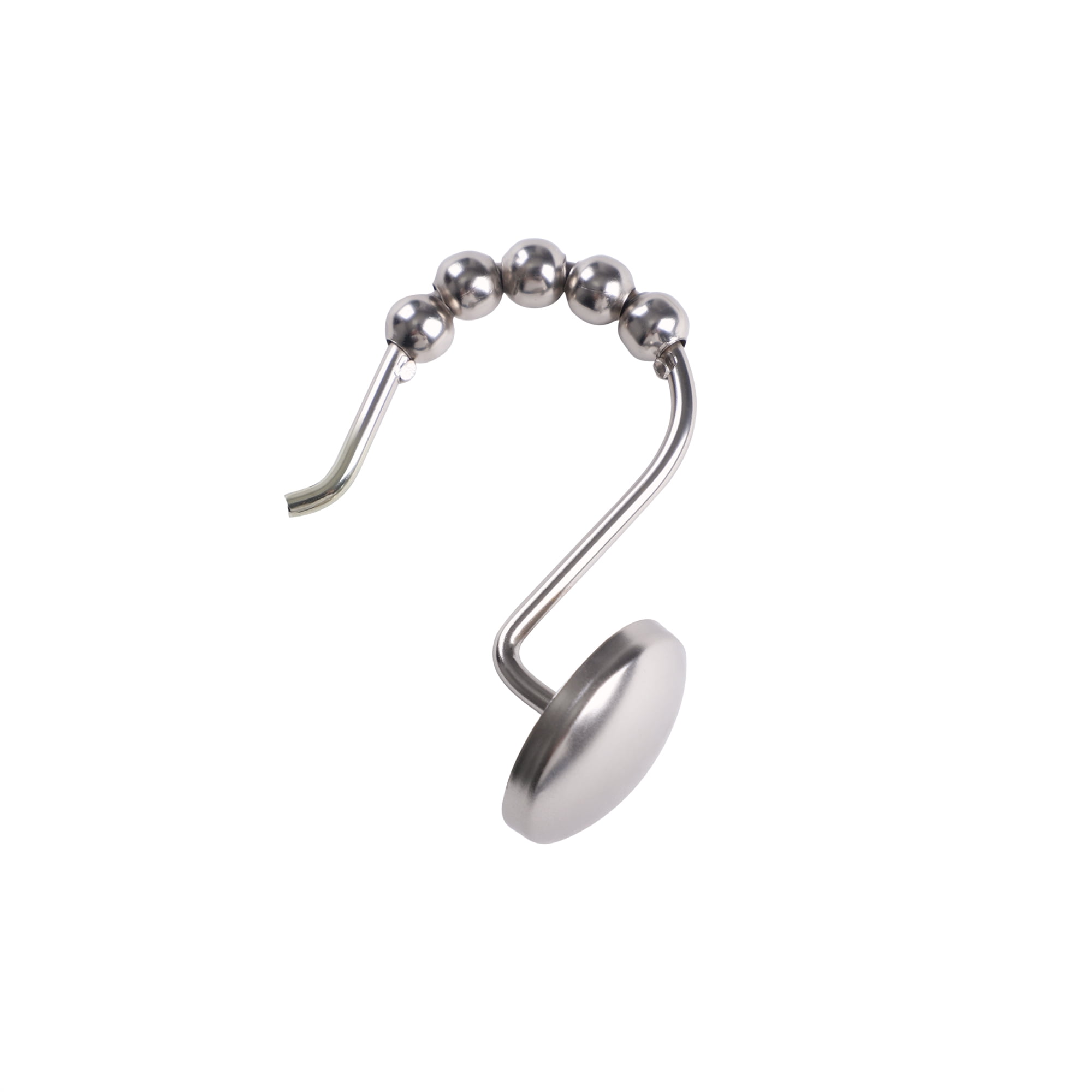Utopia Alley Shower Hooks - Shower Curtain Rings for Bathroom - Rust Resistant Roller Shower Curtain Hooks for Shower Curtain or Liner - Set of 12, Brushed Nickel