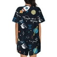 thumbnail image 3 of Lsque Space Women's Short-Sleeved Pajama Set - 2 Piece Soft and Lightweight Sleepwear Set-Medium, 3 of 9