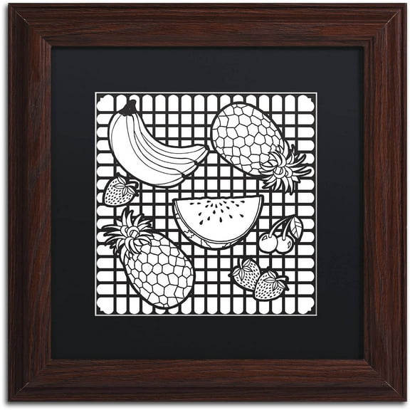 Trademark Fine Art "Fruit" Canvas Art by Hello Angel, Black Matte, Wood Frame