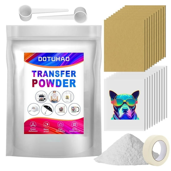 DTF Transfer Powder, Transfer Film and Powder Kit, Starter Kit, for DTF and Sublimation Printers (black, 4 oz.)