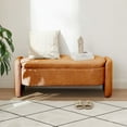 thumbnail image 1 of Kossmai Oval Lamb Fleece Fabric Storage Bench 47.24"L, 1 of 5
