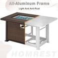 thumbnail image 4 of Homrest 50" L Propane Pit Firetable,50,000 BTU Auto-Ignition Gas Fire Table with Glass Wind Guard and 2 Hidden Side Hooks, Dark Brown, 4 of 7