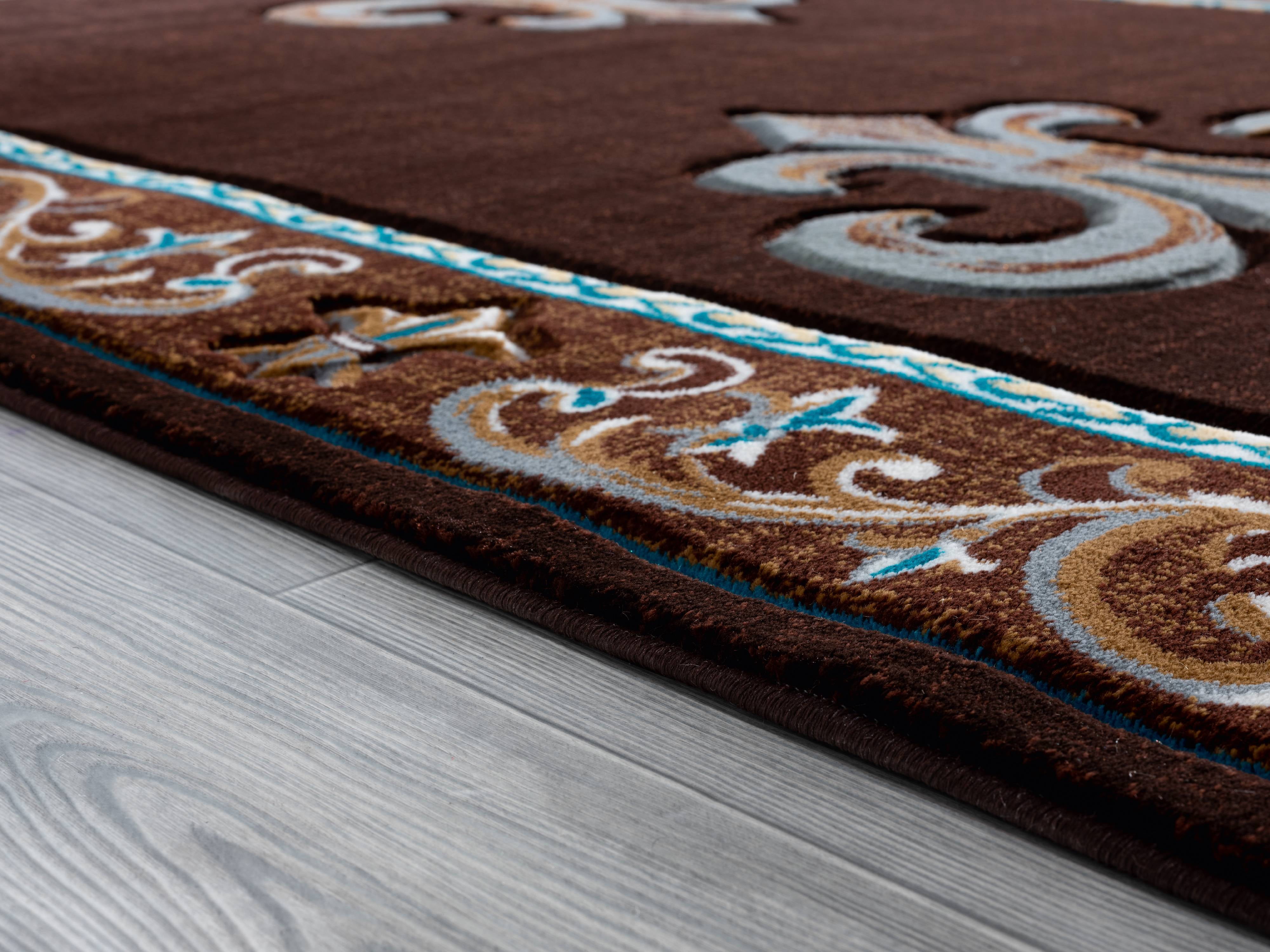 United Weavers Drachma Peleus Transitional Border Area Rug, Brown, 5'3" x 7'6"