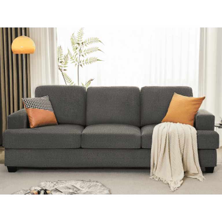 Papajet Sofa, 3 Seater Comfy Couch Sofa- Extra Deep Seated Oversized Sofa,  97 Wide Modern Couches for Living Room, Bedroom and Office  (Beige,Chenille) 