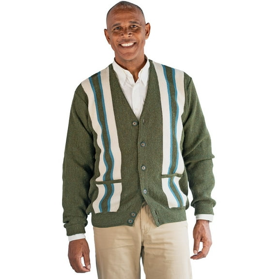 Inca Fashions - Vintage-Inspired Baby Alpaca Cardigan for Men – Soft 100% Baby Alpaca Wool Knit Sweater – Medium Weight, Breathable Links Stitch – Retro Style with Modern Comfort