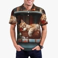 thumbnail image 1 of Balery Cat Asleep Among Flowers Camisa Polo de Hombre con Estampado, de Manga Corta y Tejido Medio, Camisa Tipo Golf Polo-4X-Large, 1 of 6