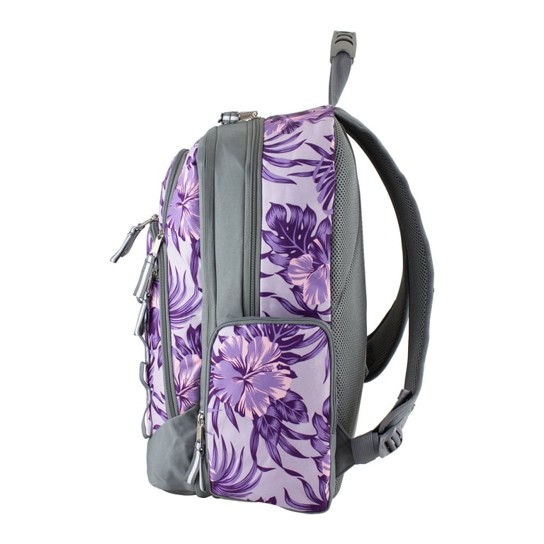 Eastsport Diamond Expandable Recycled Backpack, Hibiscus Edge For Ladies Eastsport Unisex Diamond Expandable Recycled Backpack  main image 4