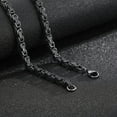 thumbnail image 5 of HOOUN Mens Vintage Black Stainless Steel King Chain Byzantine Chain Necklace 5mm 28'', 5 of 8