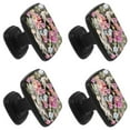 thumbnail image 2 of 4 Pcs Square Cabinet Handle Cupboard Knob Drawer Pulls Handle Crane Chrysanthemum Drawer Knobs with Screws Furniture Decoration, 2 of 7