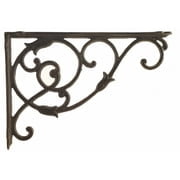 Floating Shelf Wall Bracket Ornate Vine Brown Cast Iron 13.5" Deep Brace