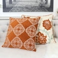 thumbnail image 4 of LiviNest Burnt Orange Throw Pillow: Boho Geometric Embroidered Cushion with Velvety Feel - 20x20 Inch Decorative Pillow Cover for Sofa & Bed, 4 of 6