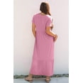 thumbnail image 2 of Women's Pink Solid Color High Waist Pocketed Long Maxi Dress - [ZhiHiMeRi] | (US 12-14)L, 2 of 12