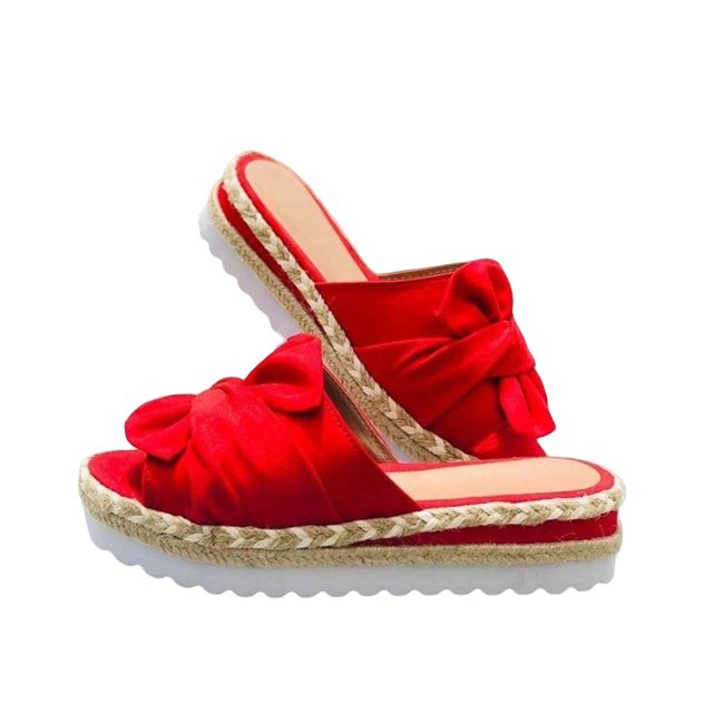 Dalazy Chaussures à Plateforme Plates Chaussures d'Été Sandales de Plage Mode Décontractée Sandales Larges Mode Femme Sandales Rouges 37
