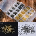 thumbnail image 2 of Opolski 500 Pcs Fish Jig Hooks with Hole Fishing Hook Tackle Box Carbon Steel Fishhook Gold, 2 of 8