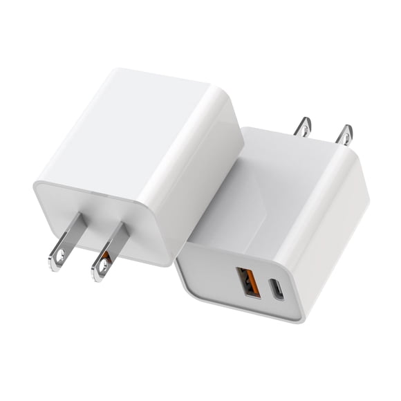Cargador TrimDish de 20 W con doble puerto PD tipo C + QC3.0 USB A blanco