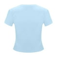 thumbnail image 4 of Stylish Women's T-Shirts Casual Slim Fit Short Sleeve Crew Neck Crop Tops for Everyday Wear 2025, 4 of 5