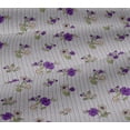 thumbnail image 4 of oneOone Cotton Jersey Violet Fabric Stripe|Leaves & Floral Artistic Sewing Material Print Fabric By The Yard 58 Inch Wide, 4 of 4