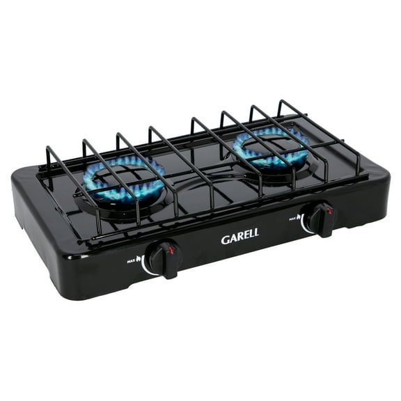 Estufa Parrilla de Gas de Mesa Garell 2 quemadores PM2Q-N