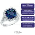 thumbnail image 4 of PEORA 5.40 Carats Created Alexandrite and Lab Grown Diamond Ring in 14K White Gold, Color-Changing Cushion Cut, Size 8, 4 of 5