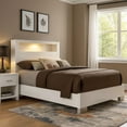 thumbnail image 4 of Benjara Modern Eastern King Size Bed with Shelved Headboard and LED Light- White, 4 of 8