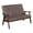 Brown, variant on Furniture of America Kikee Faux Leather Cushioned Loveseat Bench in Brown